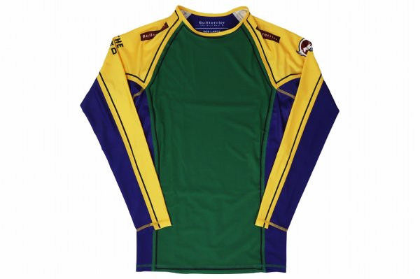 Photo4: BULL TERRIER Rashguard TRADITIONAL Long Sleeve Green/Yellow/Blue (4)