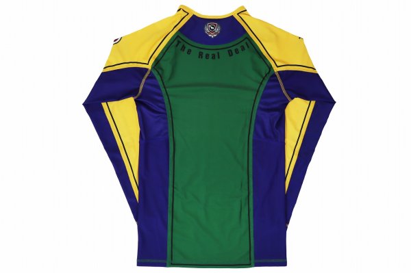 Photo5: BULL TERRIER Rashguard TRADITIONAL Long Sleeve Green/Yellow/Blue (5)