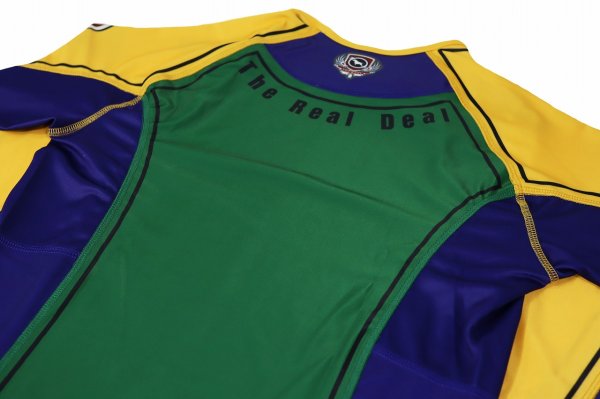 Photo7: BULL TERRIER Rashguard TRADITIONAL Long Sleeve Green/Yellow/Blue (7)