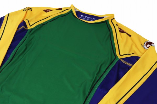 Photo6: BULL TERRIER Rashguard TRADITIONAL Long Sleeve Green/Yellow/Blue (6)