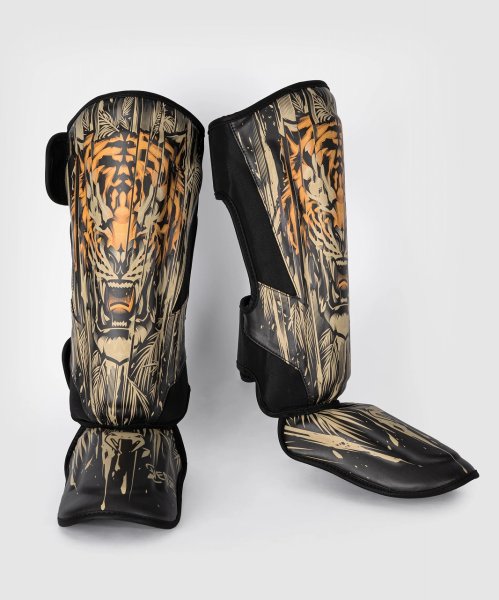 Photo1: VENUM Shin Guard TIGER Black/Neon Orange (1)