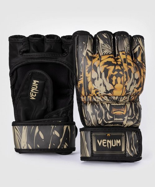 Photo1: VENUM MMA Glove TIGER Black/Neon Orange (1)