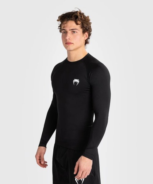 Photo2: VENUM Rashguard CONTENDER Long Sleeve Black/White (2)