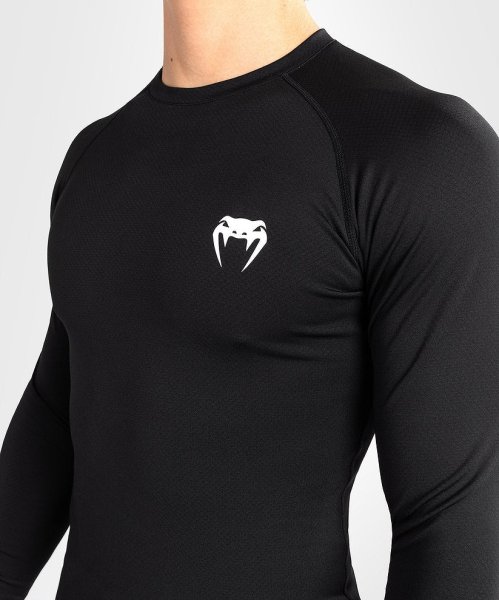 Photo4: VENUM Rashguard CONTENDER Long Sleeve Black/White (4)
