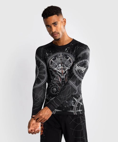 Photo3: VENUM Rashguard GLADIATOR 5.0 Long Sleeve Black/Silver (3)