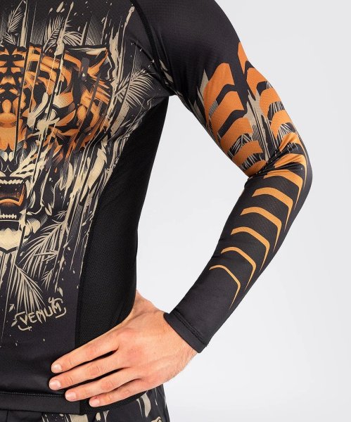 Photo6: VENUM Rashguard TIGER Long Sleeve Black/Neon Orange (6)