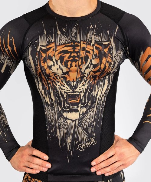 Photo5: VENUM Rashguard TIGER Long Sleeve Black/Neon Orange (5)