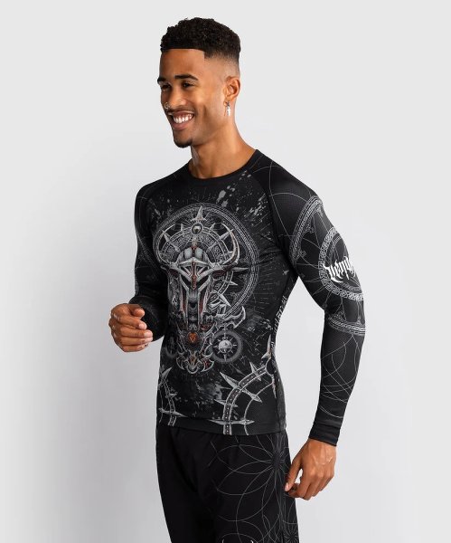 Photo4: VENUM Rashguard GLADIATOR 5.0 Long Sleeve Black/Silver (4)