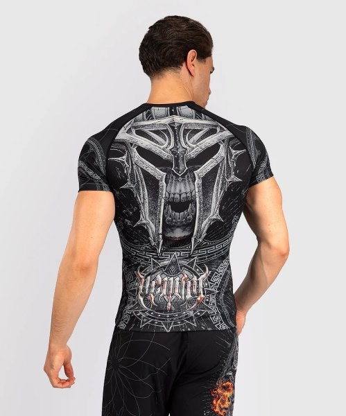 Photo3: VENUM Rashuguard GLADIATOR 5.0 Short Sleeve Black/Silver (3)