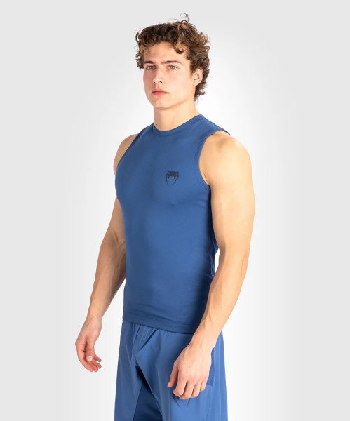 Photo4: VENUM Rashguard CONTENDER Sleeveless Blue (4)