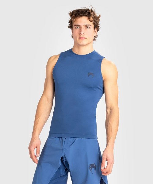 Photo1: VENUM Rashguard CONTENDER Sleeveless Blue (1)