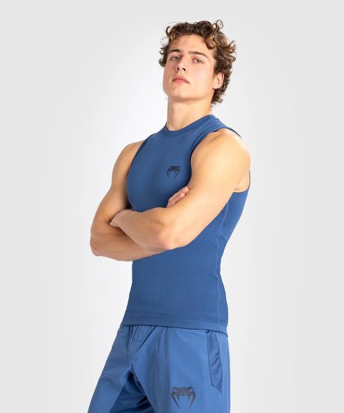 Photo3: VENUM Rashguard CONTENDER Sleeveless Blue (3)