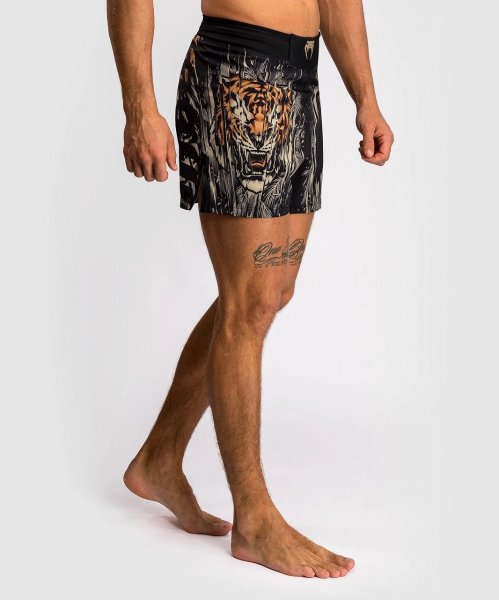 Photo1: VENUM Fight Shorts TIGER Black/Neon Orange (1)