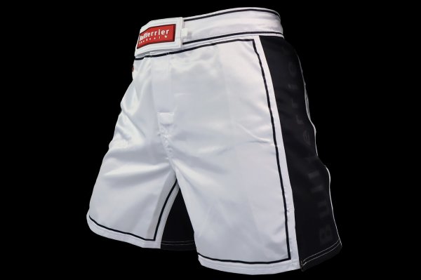 Photo1: BULL TERRIER Fight Shorts RANK 3.0 White (1)