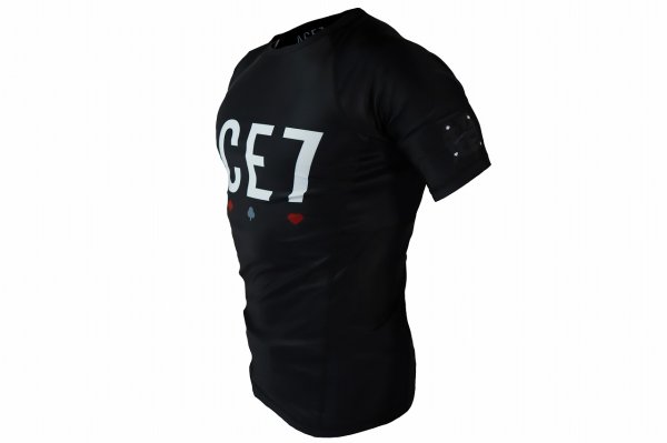 Photo2: ACE7 Rashguard 01 Short Sleeve Black (2)
