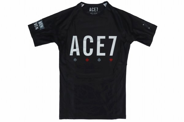 Photo4: ACE7 Rashguard 01 Short Sleeve Black (4)