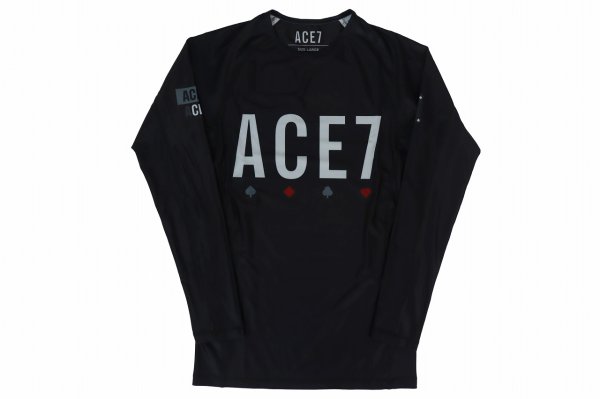 Photo4: ACE7 Rashguard 01 Long Sleeve Black (4)