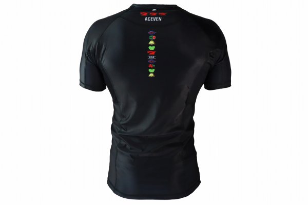 Photo3: ACE7 Rashguard 01 Short Sleeve Black (3)