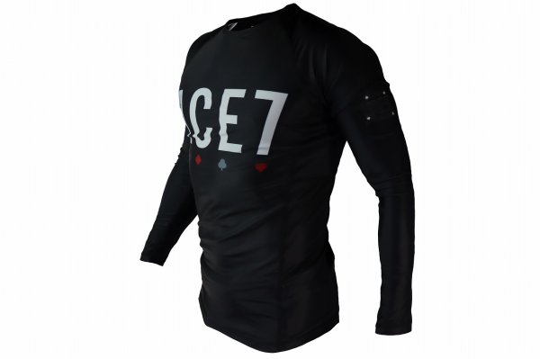 Photo2: ACE7 Rashguard 01 Long Sleeve Black (2)