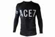 Photo1: ACE7 Rashguard 01 Long Sleeve Black (1)