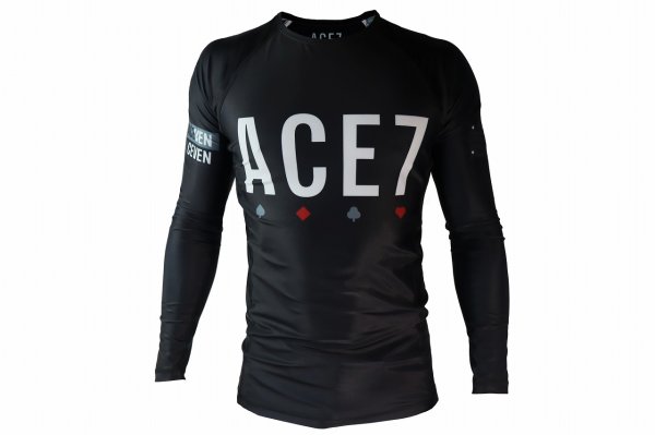 Photo1: ACE7 Rashguard 01 Long Sleeve Black (1)