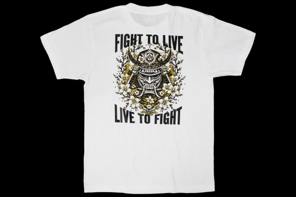 Photo2: BULL TERRIER KLEBER KOIKE Samurai T-Shirt White (2)