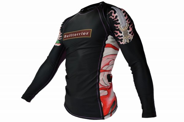 Photo2: BULL TERRIER Rashguard ACALA 2.0 Long Sleeve Black (2)