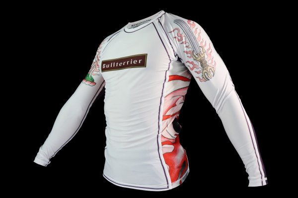 Photo2: BULL TERRIER Rashguard ACALA 2.0 Long Sleeve White (2)