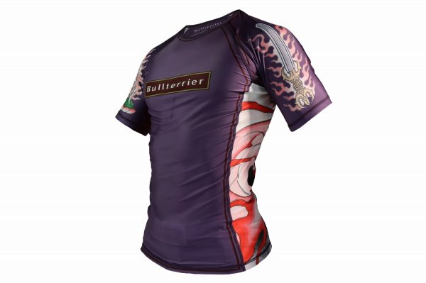 Photo2: BULL TERRIER Rashguard ACALA 2.0 Short Sleeve Purple (2)