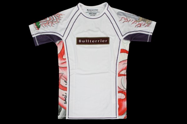 Photo4: BULL TERRIER Rashguard ACALA 2.0 Short Sleeve White (4)
