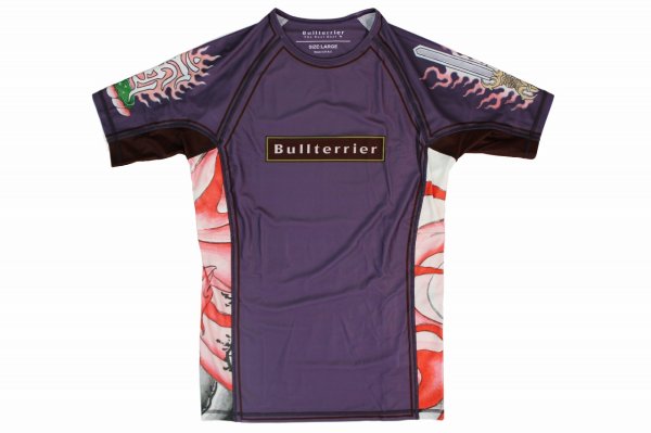 Photo4: BULL TERRIER Rashguard ACALA 2.0 Short Sleeve Purple (4)