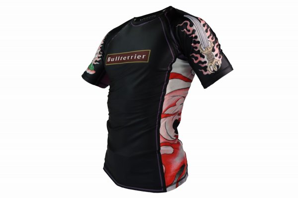 Photo2: BULL TERRIER Rashguard ACALA 2.0 Short Sleeve Black (2)