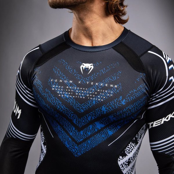 Photo6: VENUM x TEKKEN 8 Rashguard JIN KAZAMA Long Sleve Blue/Black/White (6)