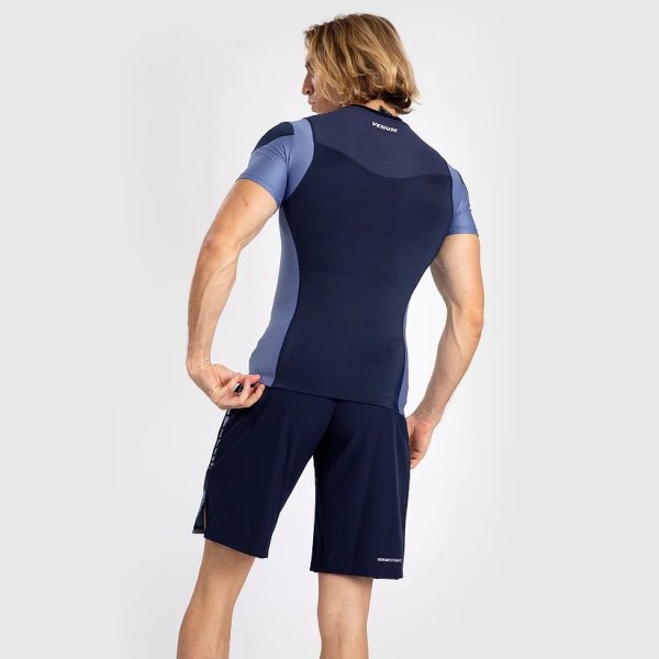 Photo3: VENUM Rashguard TEMPEST Shorts Sleeve Navy Blue / Blue (3)