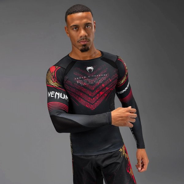 Photo3: VENUM x TEKKEN 8 Rashguard MARSHALL LAW Long Sleve Black/Red/Gold (3)