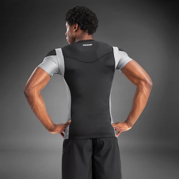 Photo6: VENUM Rashguard TEMPEST Short Sleeve Black/Gray (6)