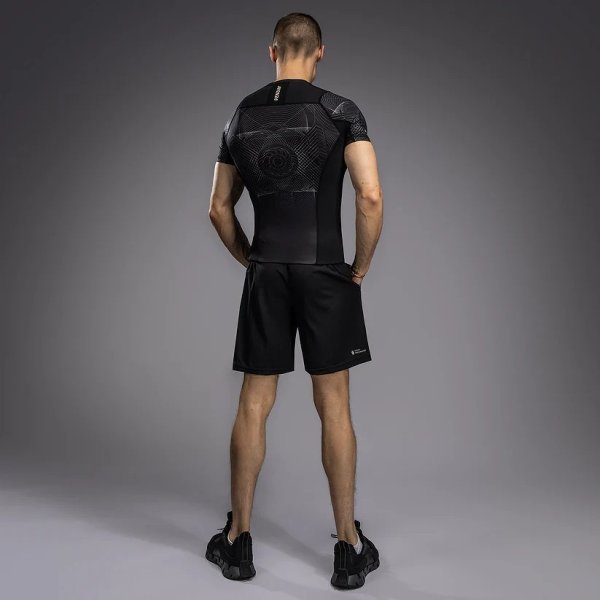 Photo5: VENUM Rashguard G-Fit Air Short Sleeve Black/Dessert Sandwich (5)