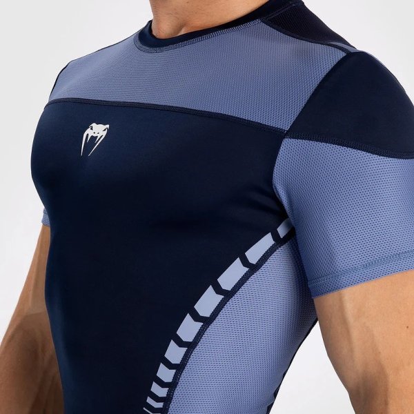 Photo4: VENUM Rashguard TEMPEST Shorts Sleeve Navy Blue / Blue (4)