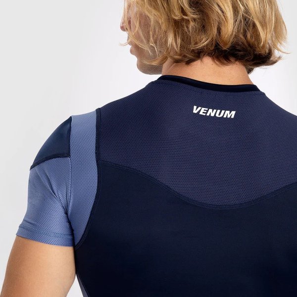 Photo5: VENUM Rashguard TEMPEST Shorts Sleeve Navy Blue / Blue (5)