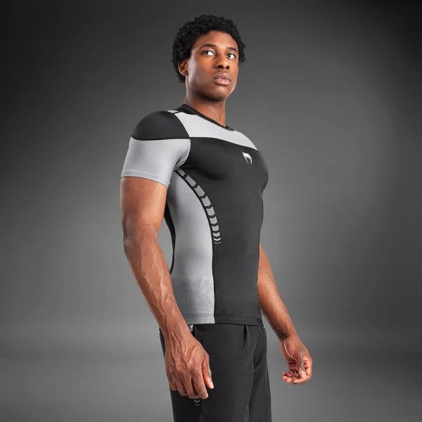 Photo5: VENUM Rashguard TEMPEST Short Sleeve Black/Gray (5)