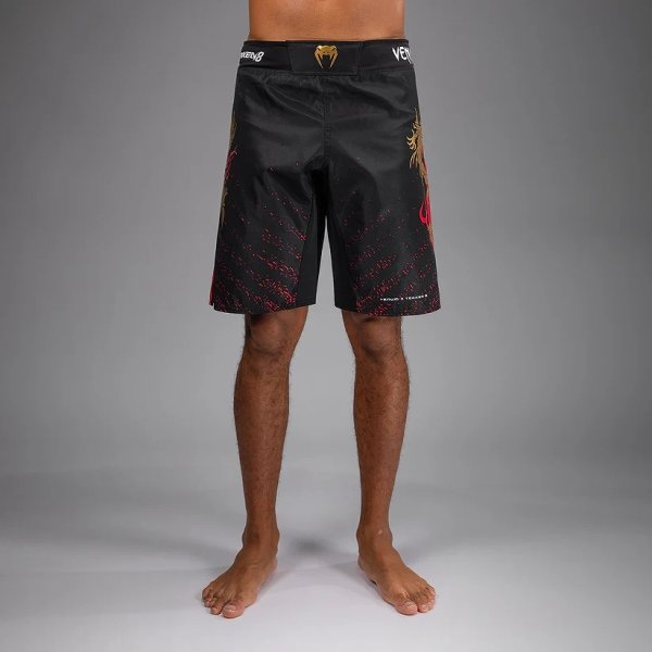 Photo1: VENUM x TEKKEN 8 Fight Shorts MARSHALL LAW Black/Red/Gold (1)