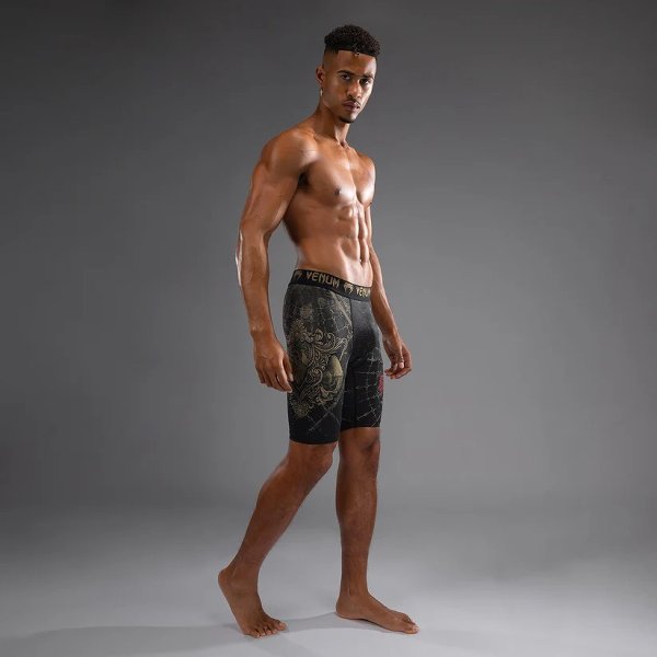 Photo4: VENUM Vale Tudo Shorts SANTA MUERTE 5.0 Black/Gold (4)