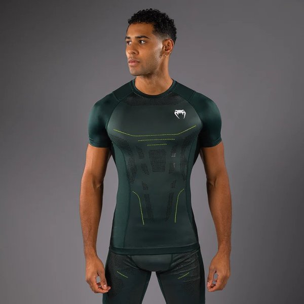 Photo1: VENUM Rashguard TECHNICAL 3.0 Short Sleeve Forest Green (1)