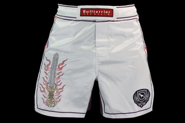 Photo1: BULL TERRIER Fight Shorts ACALA 2.0 White (1)