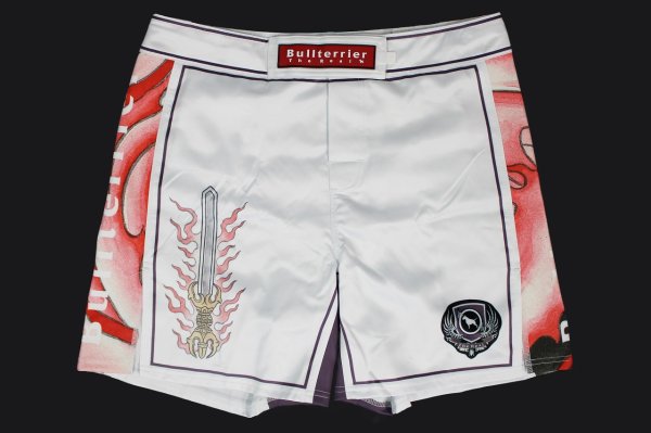 Photo4: BULL TERRIER Fight Shorts ACALA 2.0 White (4)