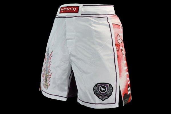 Photo2: BULL TERRIER Fight Shorts ACALA 2.0 White (2)