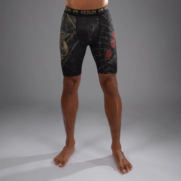 Photo1: VENUM Vale Tudo Shorts SANTA MUERTE 5.0 Black/Gold (1)
