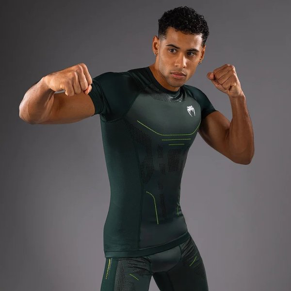 Photo2: VENUM Rashguard TECHNICAL 3.0 Short Sleeve Forest Green (2)