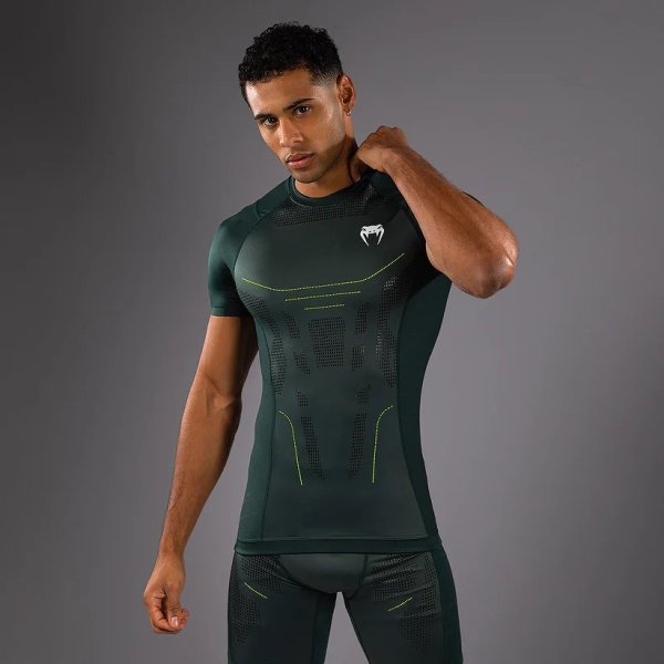 Photo3: VENUM Rashguard TECHNICAL 3.0 Short Sleeve Forest Green (3)