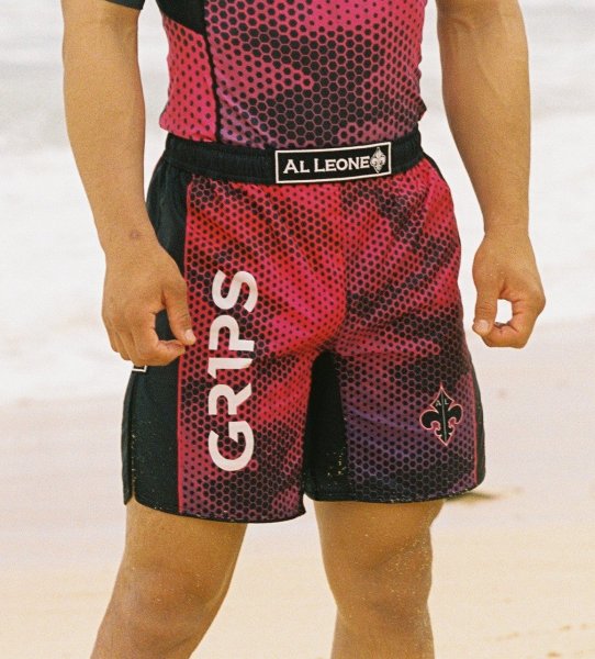 Photo1: GRIPS x AL LEONE Fight Shorts DIGITAL CAMO Plum Purple/Black (1)